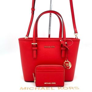 Michael Kors Xsmall Top Zip Tote Crossbody Bag & Card Case Wallet